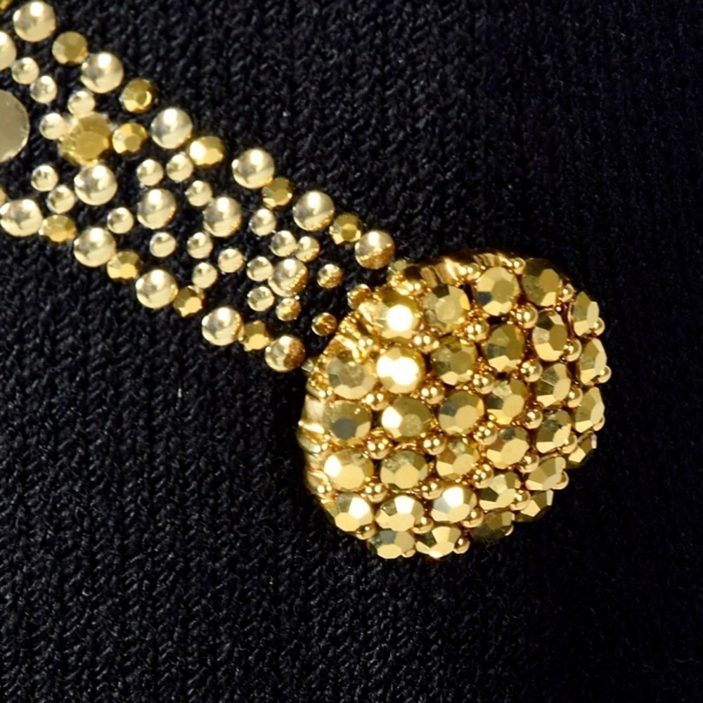 St. John Evening Black and Gold Dress Size 10 - Picture 4 of 13